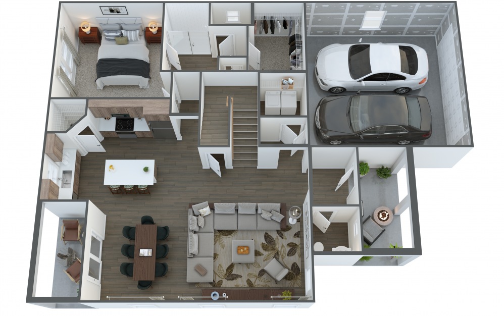 Cassa Haven - 3 bedroom floorplan layout with 2.5 baths and 1831 square feet. (Floor 1)