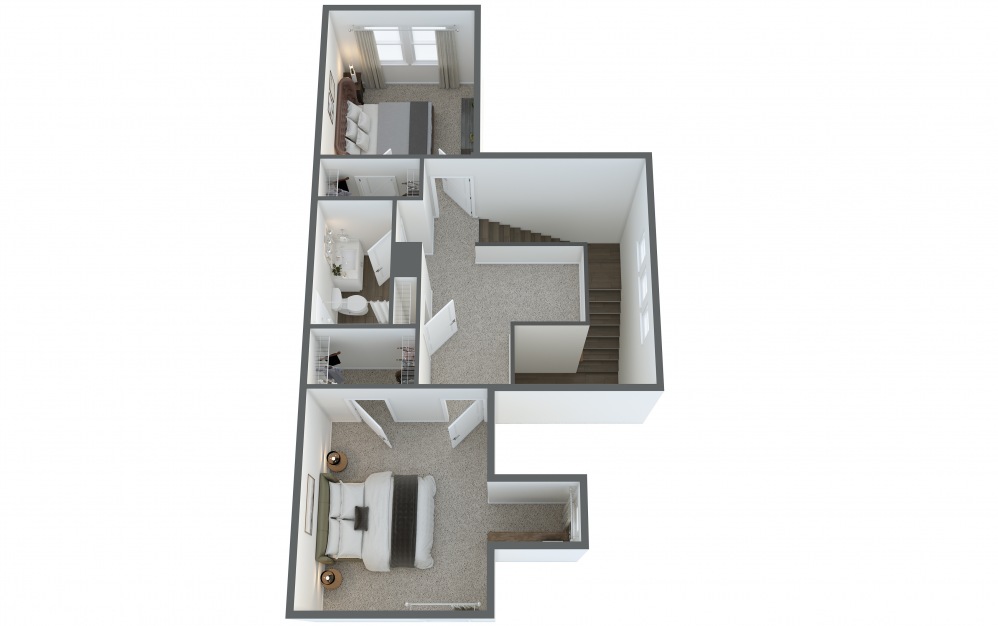 Cassa Hall - 3 bedroom floorplan layout with 2.5 baths and 1907 square feet. (Floor 2)