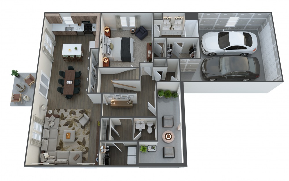 Cassa Estate - 4 bedroom floorplan layout with 3.5 baths and 2233 square feet. (Floor 1)